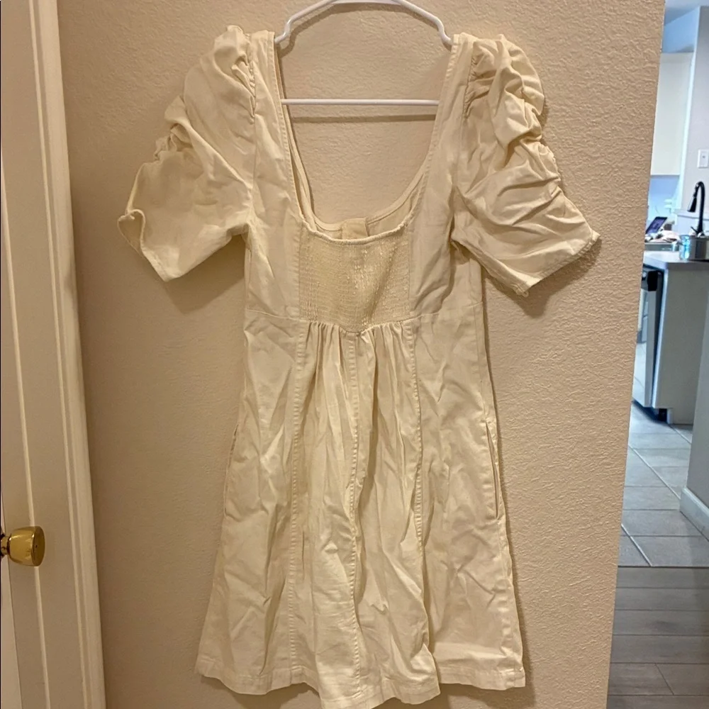Free People Cream Puff Sleeve Mini Dress